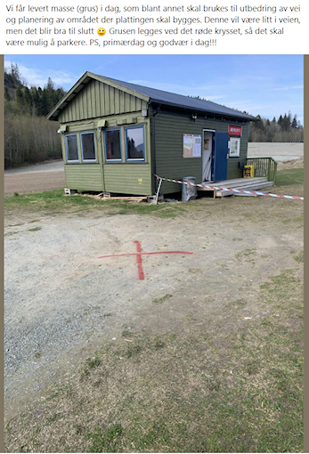 Levering av masse (grus) på Udduvoll